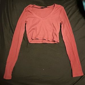 Cropped, ribbed longsleeve top